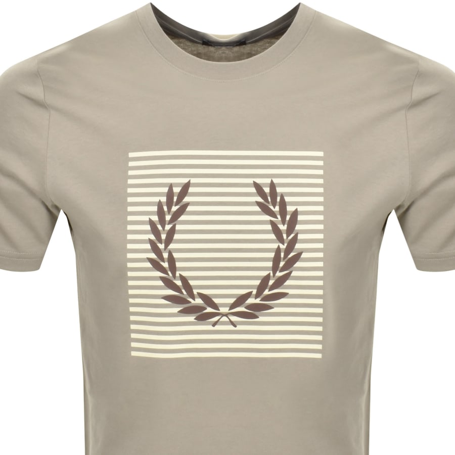 Fred Perry Striped Laurel Wreath T Shirt Grey | Mainline Menswear United  States